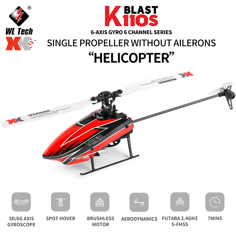Rc Helicopter Nitro - Wltoys-helicóptero teledirigido XK K110S 6CH 3D